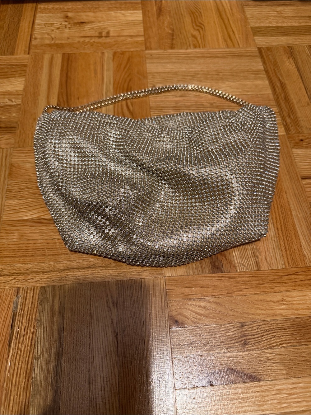 Gold Mesh Evening Clutch Bag